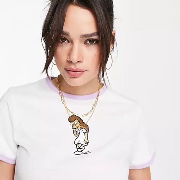 Levi's x The Simpsons janey bue ringer t-shirt in white - Picture 7 of 9